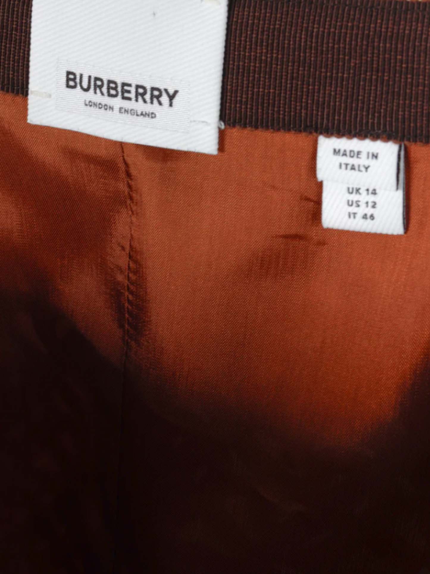 Burberry 2021 Brown Logo-Printed Scarf-Detail Midi Skirt