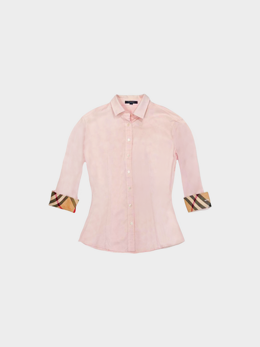 Burberry 2000s Pink Button Down Shirt