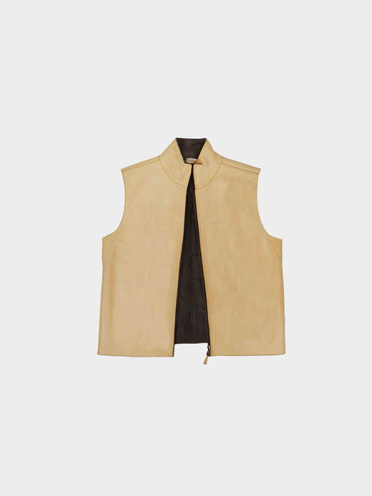 Burberry Prorsum FW 2001 Brown Two-Sided Leather Vest