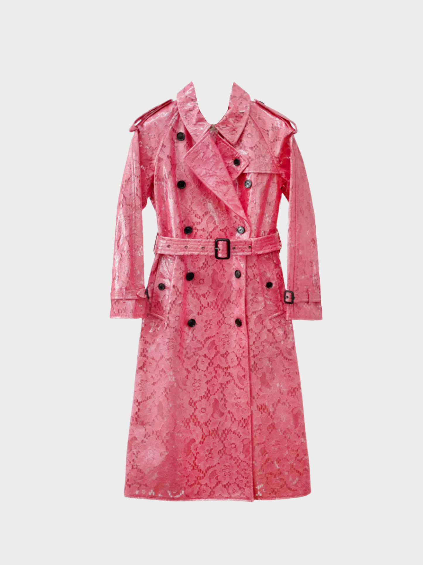 Burberry 2010s Pink Eastheath Embellished Trench Coat