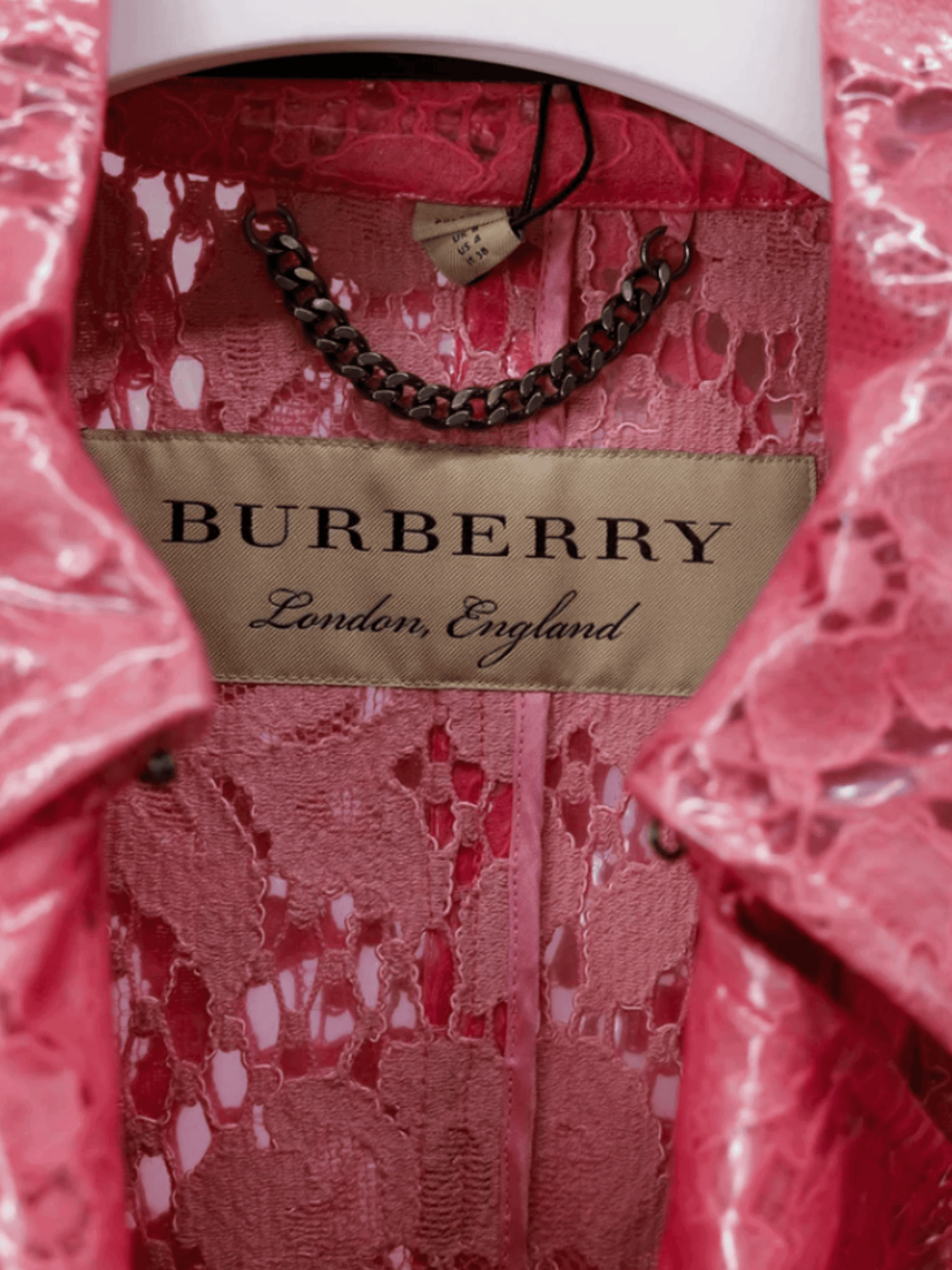 Burberry 2010s Pink Eastheath Embellished Trench Coat