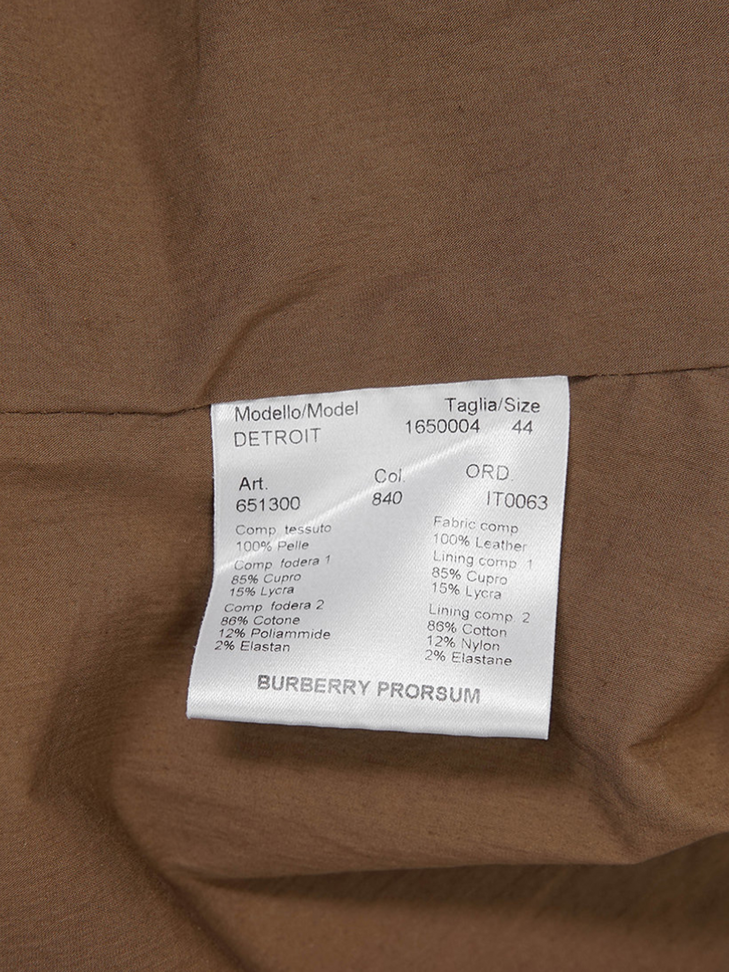 Burberry Prorsum FW 2000 Brown Leather Stopper Neck Jacket