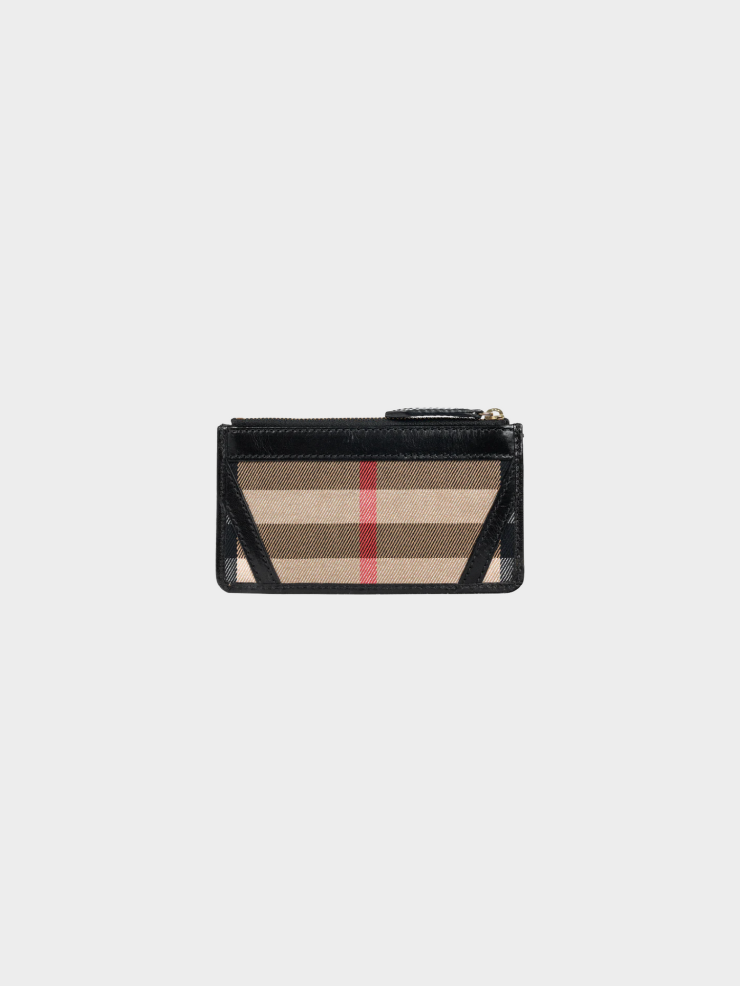 Burberry 2010s Beige Nova Check Canvas Black-Leather-Trim Wallet