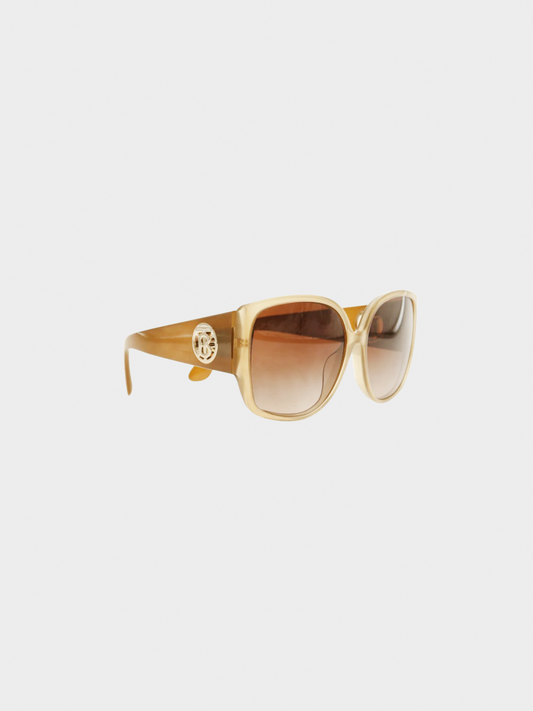 Burberry 2010s Brown TB Logo Sunglasses