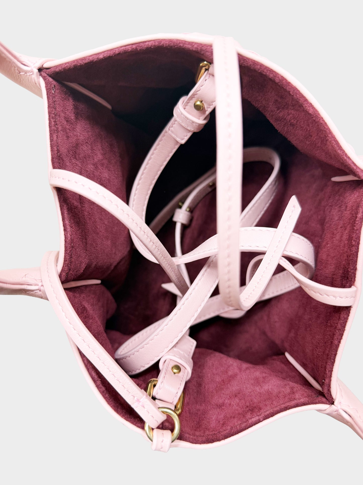 Bottega Veneta 2000s Pink Intrecciato Leather Pinacoteca Tote Bag