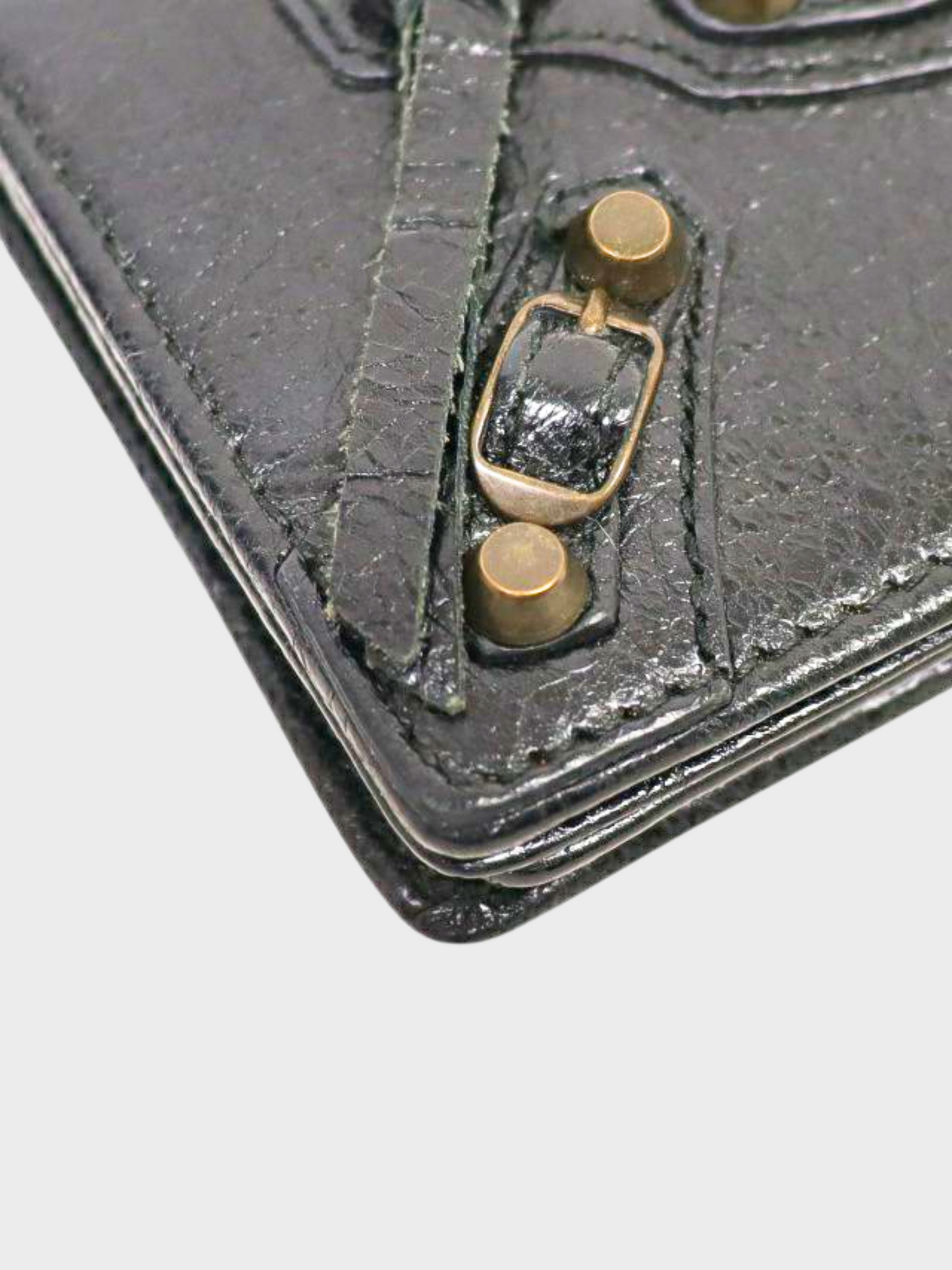 Balenciaga 2010s City Black Leather Card Case