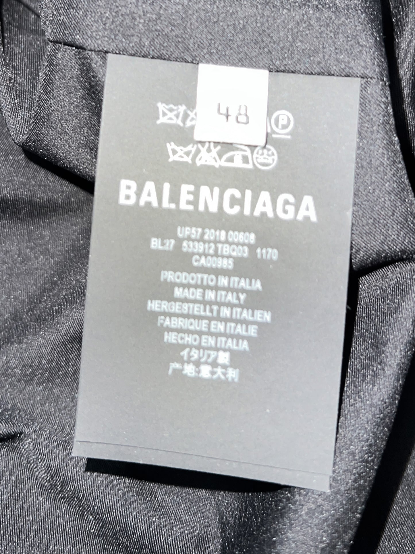 Balenciaga FW 2018 Green Striped Oversized Puffer Jacket