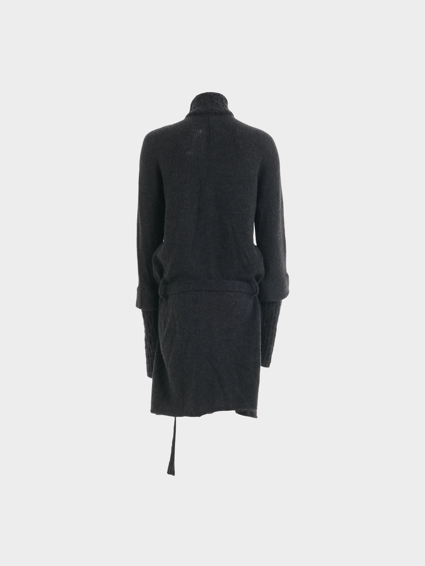 Balenciaga AW 2007 Double Breasted Knitted Black Alpaca Coat