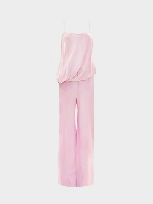 Balenciaga by Nicolas Ghesquière 2000s Pink Silk Set Top and Pants