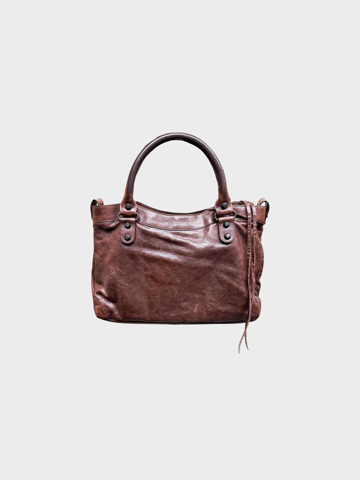 Balenciaga Early 2000s Brown Leather City Bag