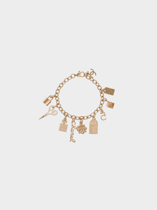 Chanel 2010s Gold Charm Bracelet