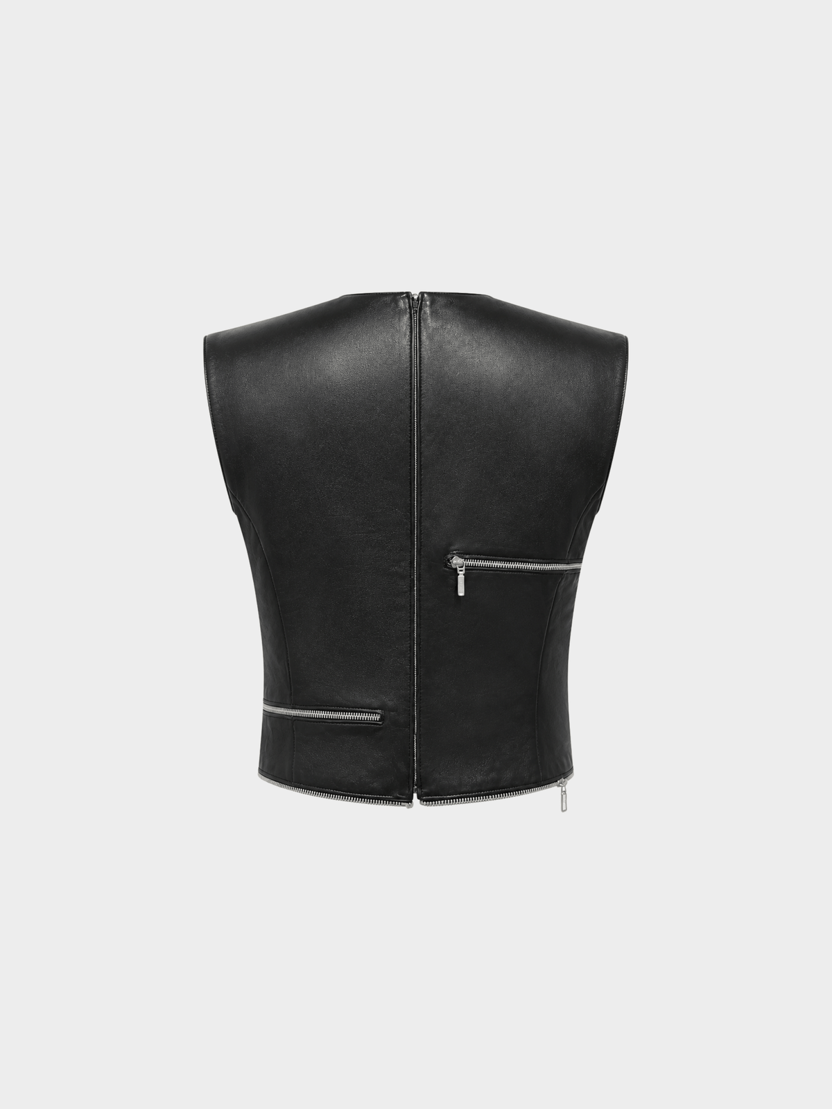 Versace FW 1998 Black Leather Zip Top