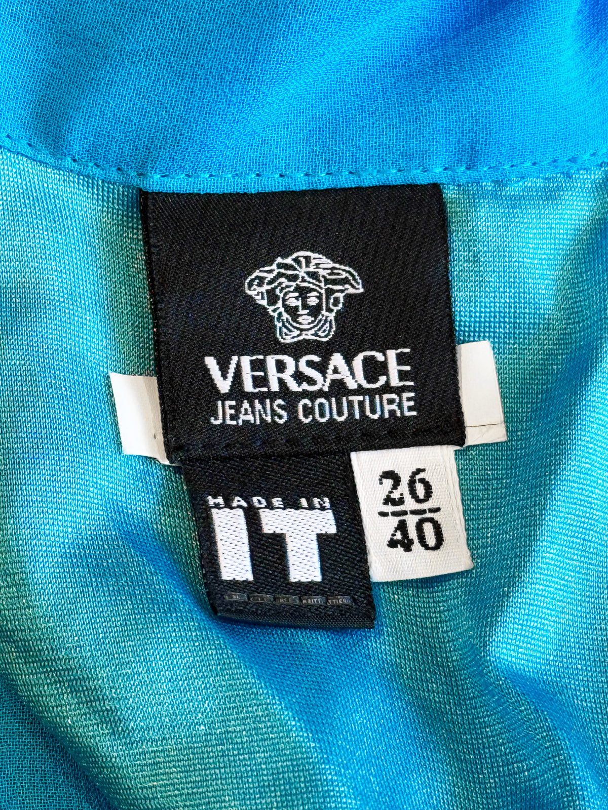 Gianni Versace 2000s Blue Viscose Cut-out Halter Dress