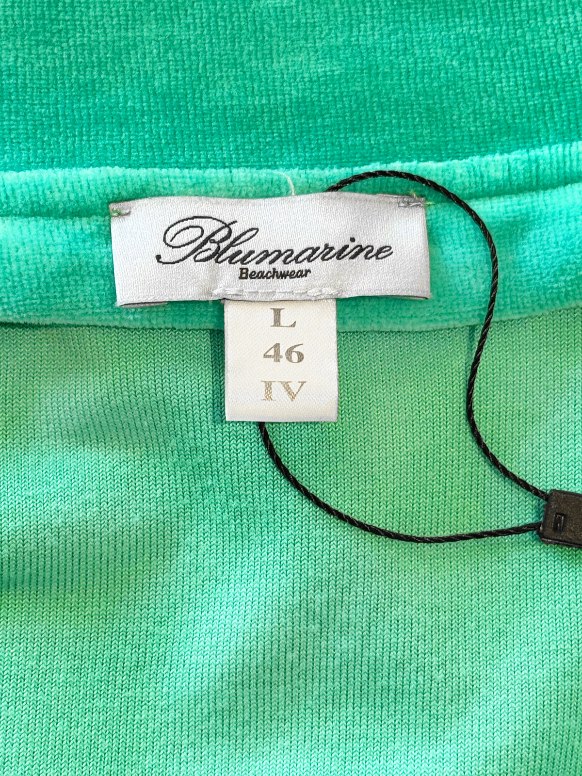 Blumarine 2000s Turquoise Velour Bomber Jacket
