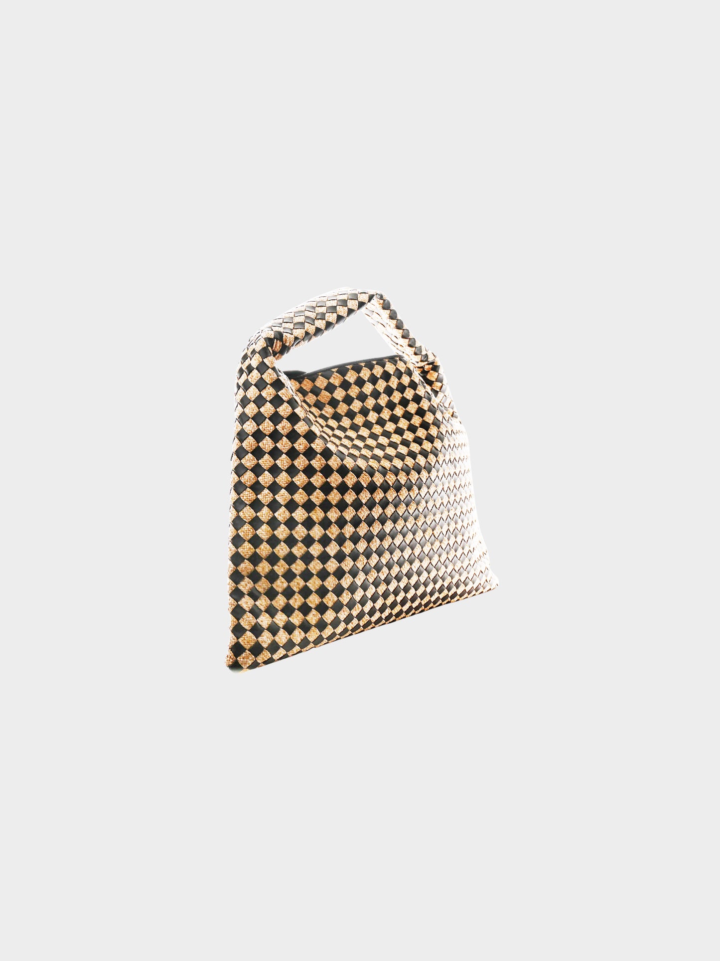 Bottega Veneta 2023 Black and Brown Nappa Raffia Intrecciato Large Hobo Bag