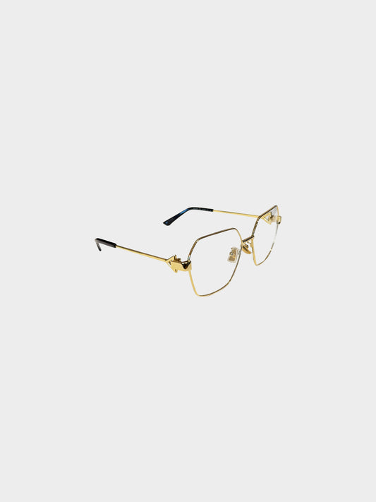 Bottega Veneta 2020s Gold Frame Hexagonal Glasses