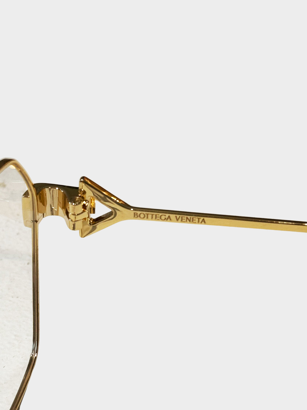 Bottega Veneta 2020s Gold Frame Hexagonal Glasses