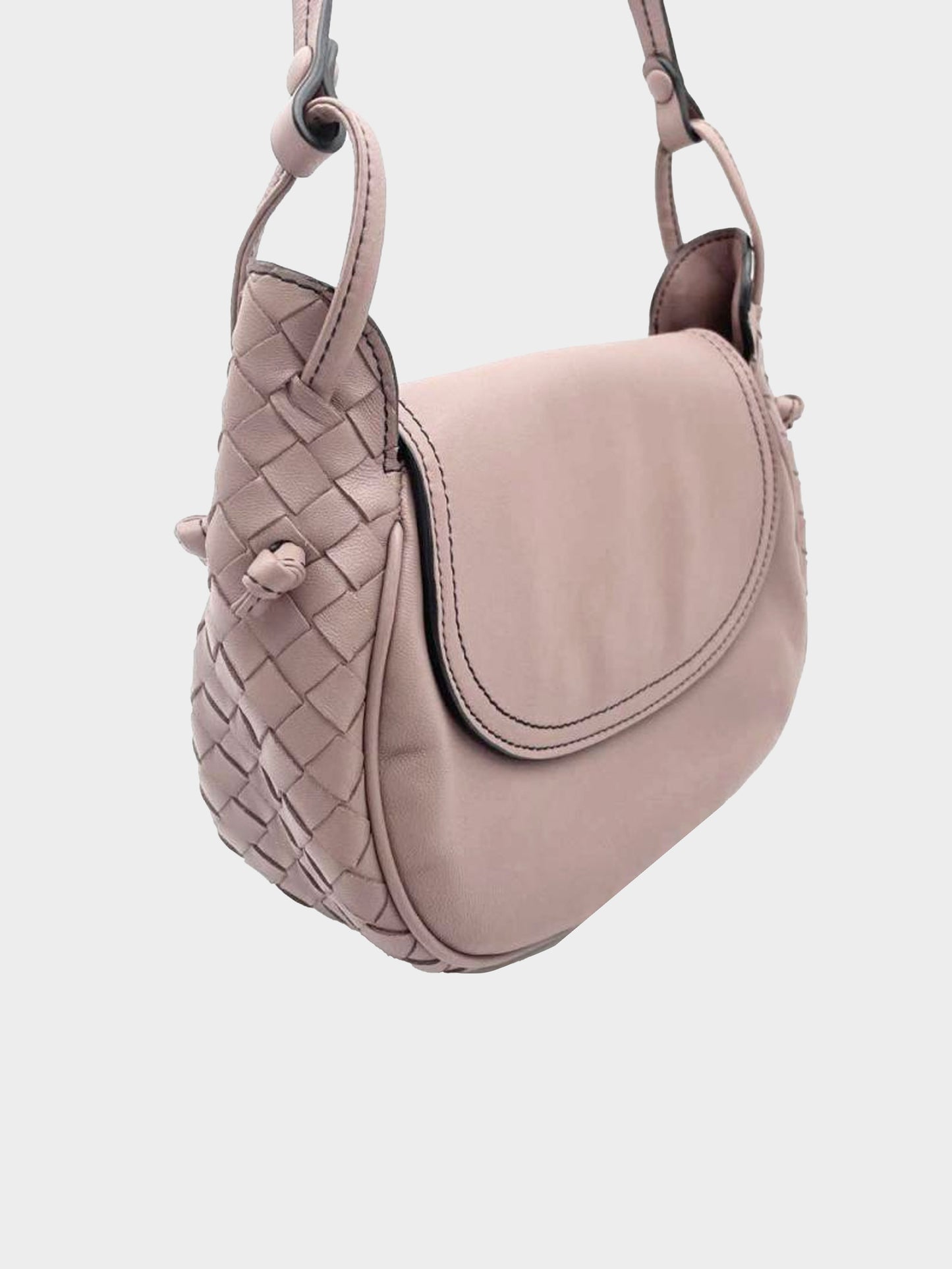 Bottega Veneta 2010s Rose Intrecciato Mini Shoulder Bag
