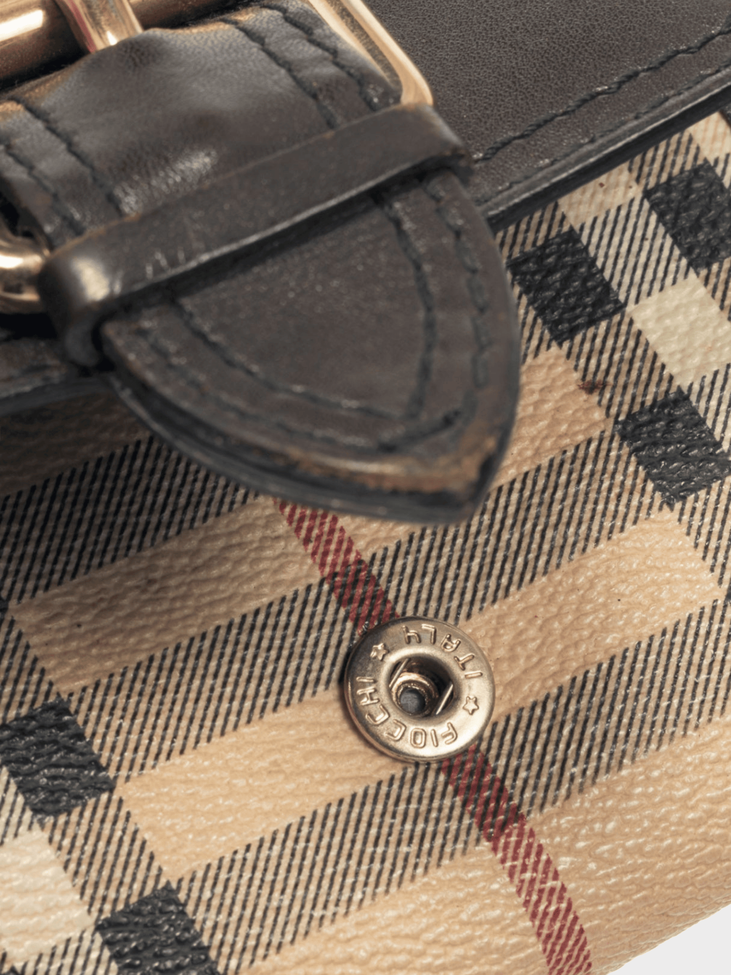 Burberry 2000s Credcoin "Chocolate" Haymarket Check Leather-Trim Wallet