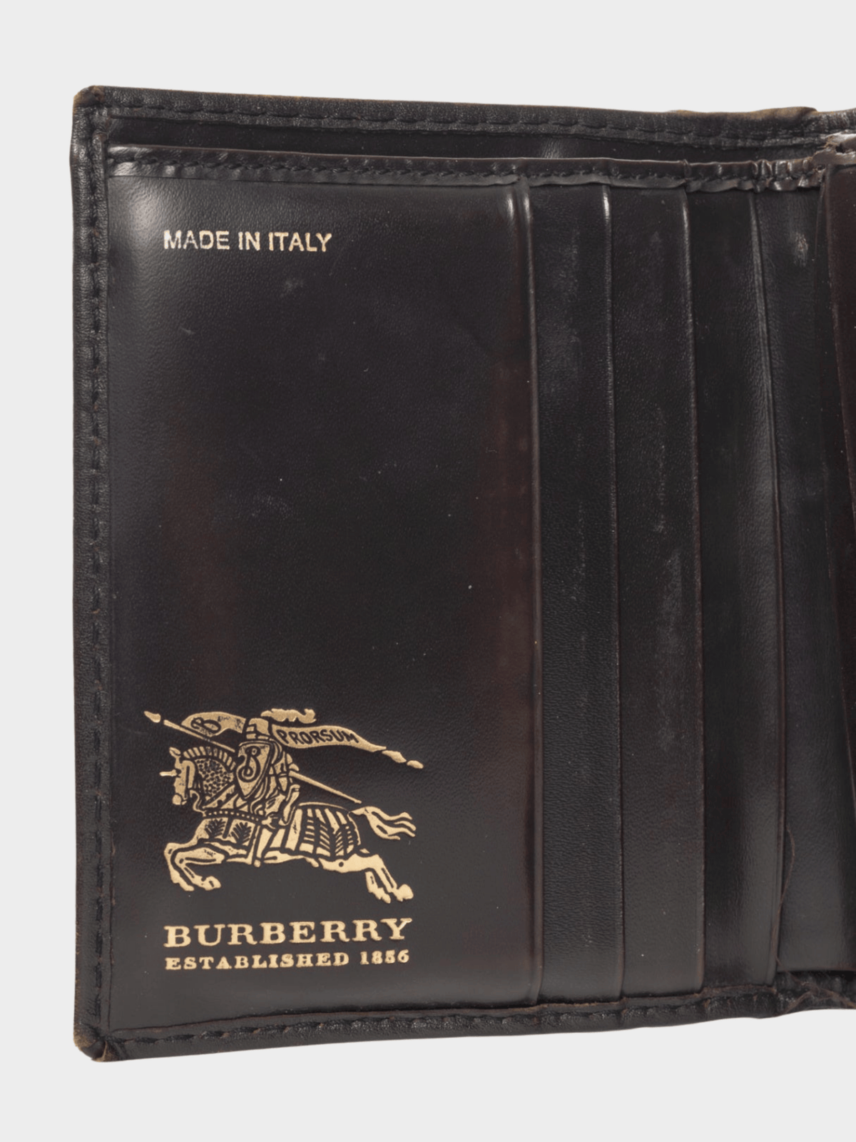 Burberry 2000s Credcoin "Chocolate" Haymarket Check Leather-Trim Wallet