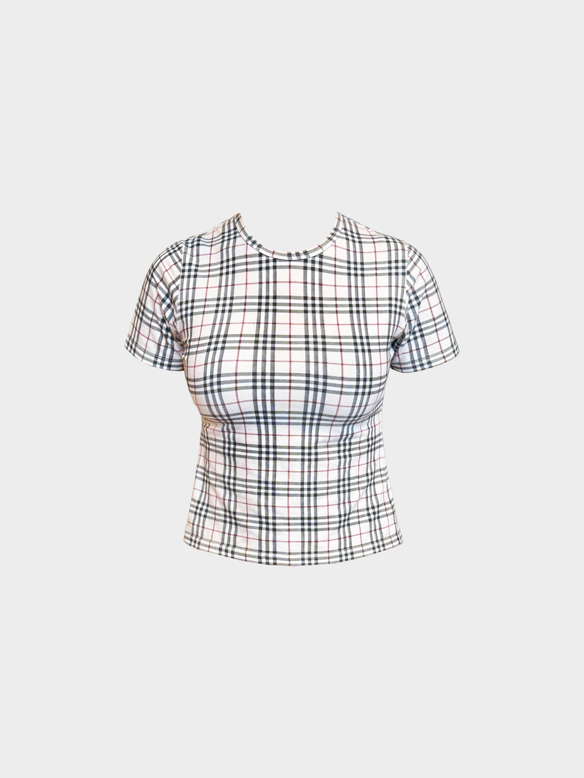 Burberry 2000s Beige Plaid Print Top