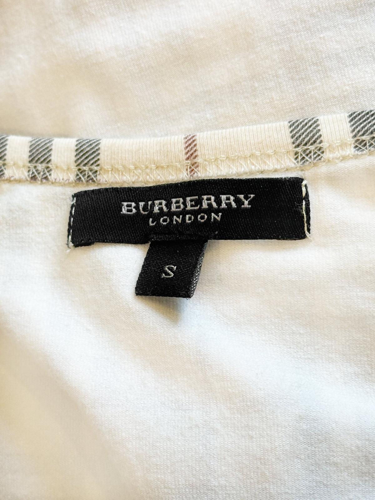 Burberry 2000s Beige Plaid Print Top