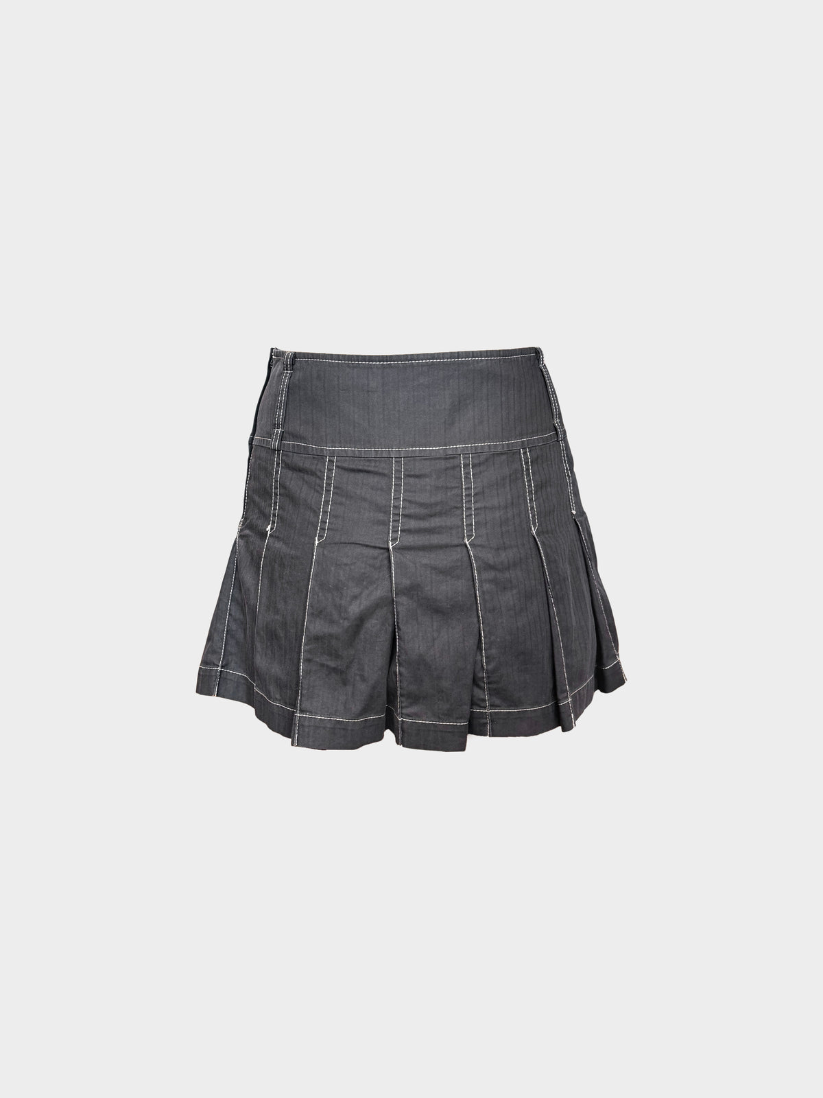 Burberry Blue Label 2000s Black Cotton Pleated Mini Skirt