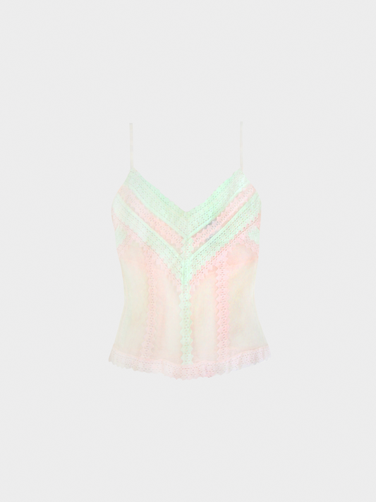 Chanel SS 2004 Pastel CC Logo Embroidered Camisole
