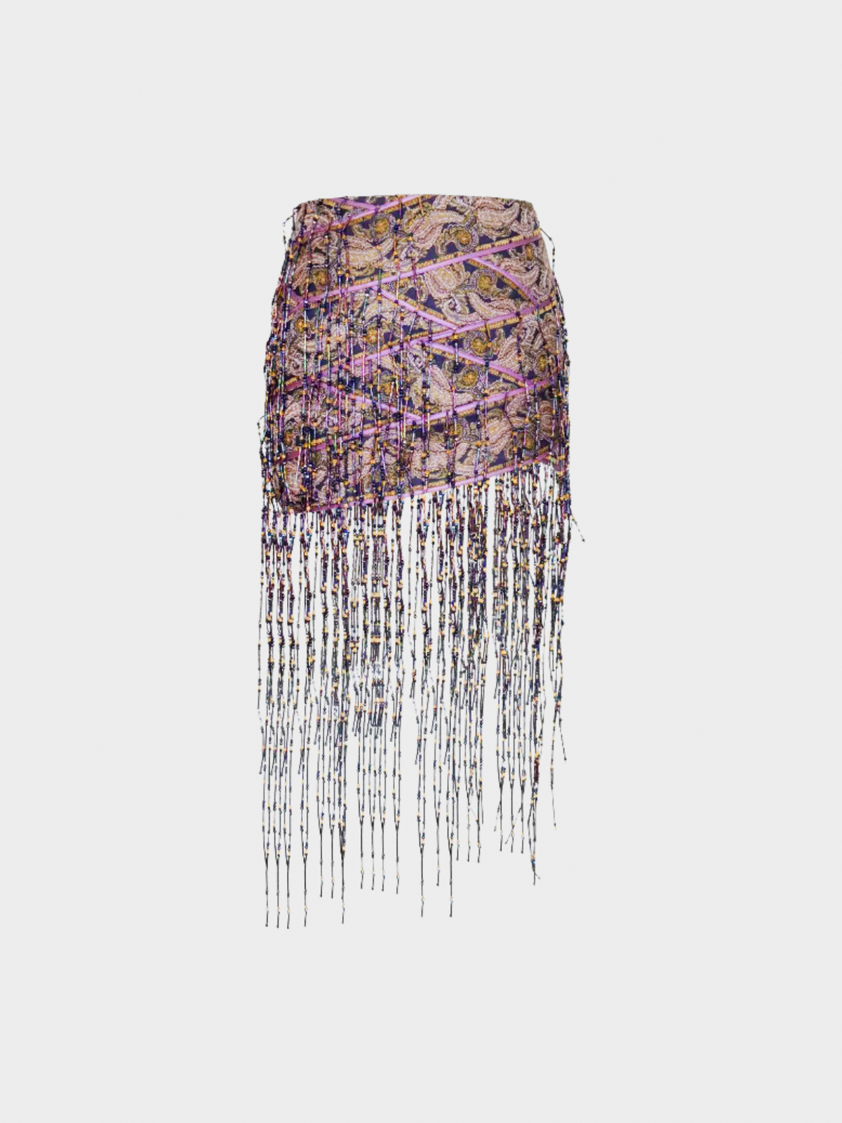 Carven Haute Couture 2000s Violet Embroidered Skirt