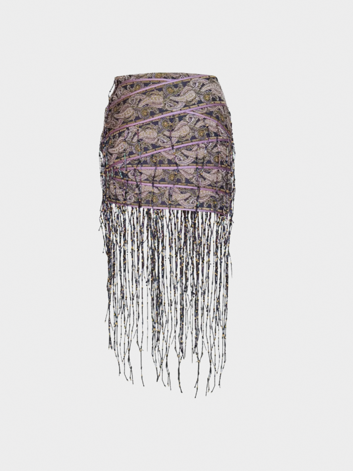 Carven Haute Couture 2000s Violet Embroidered Skirt
