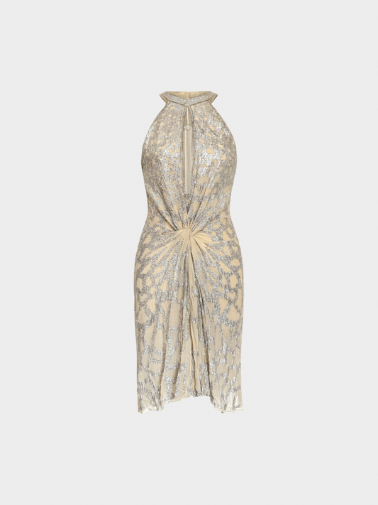 Roberto Cavalli 2007 Beige Embroidered Dress