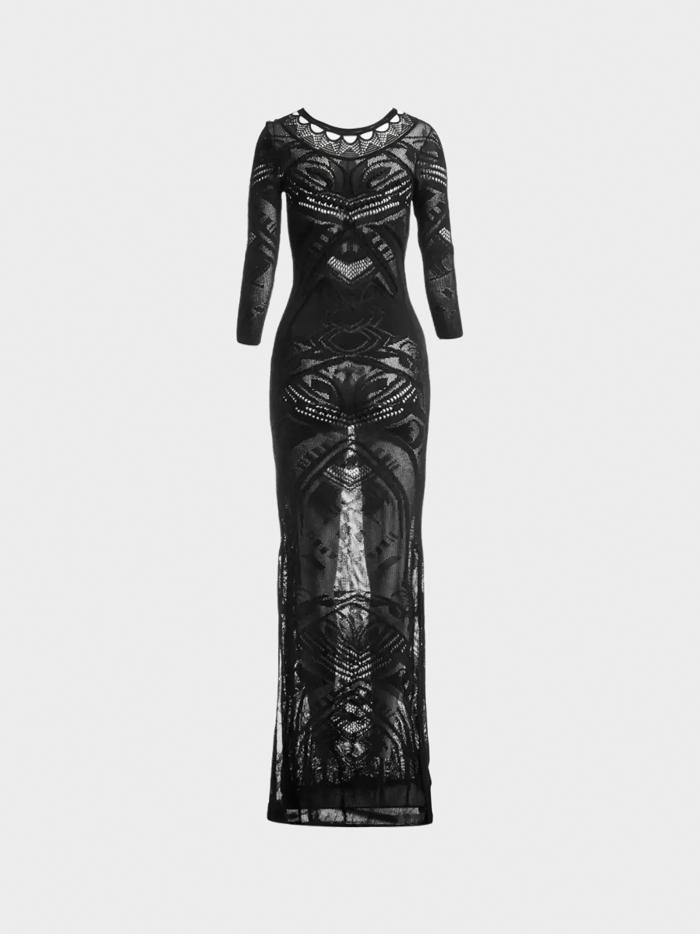 Roberto Cavalli SS 2014 Black Cutout Evening Dress