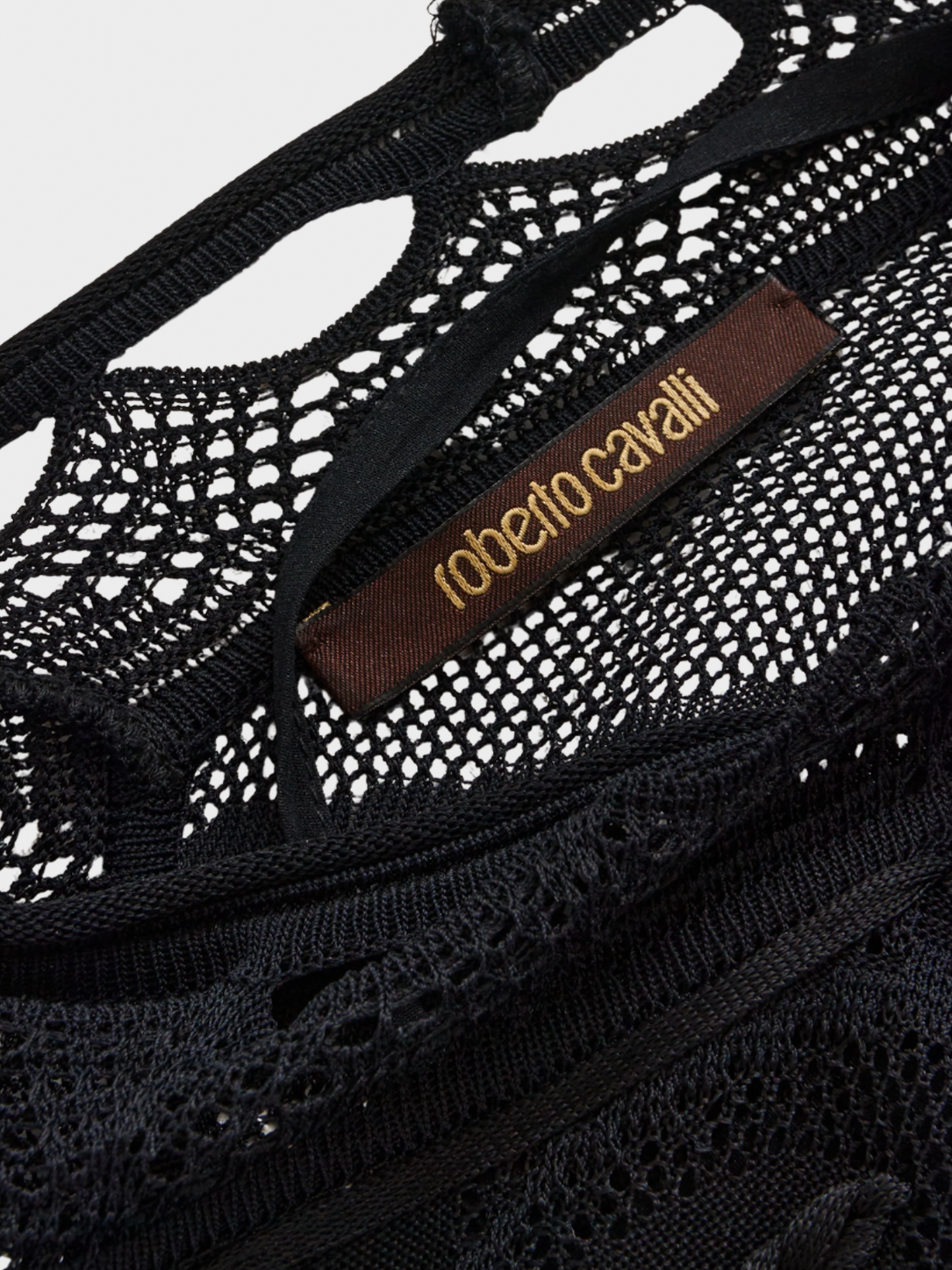 Roberto Cavalli SS 2014 Black Cutout Evening Dress