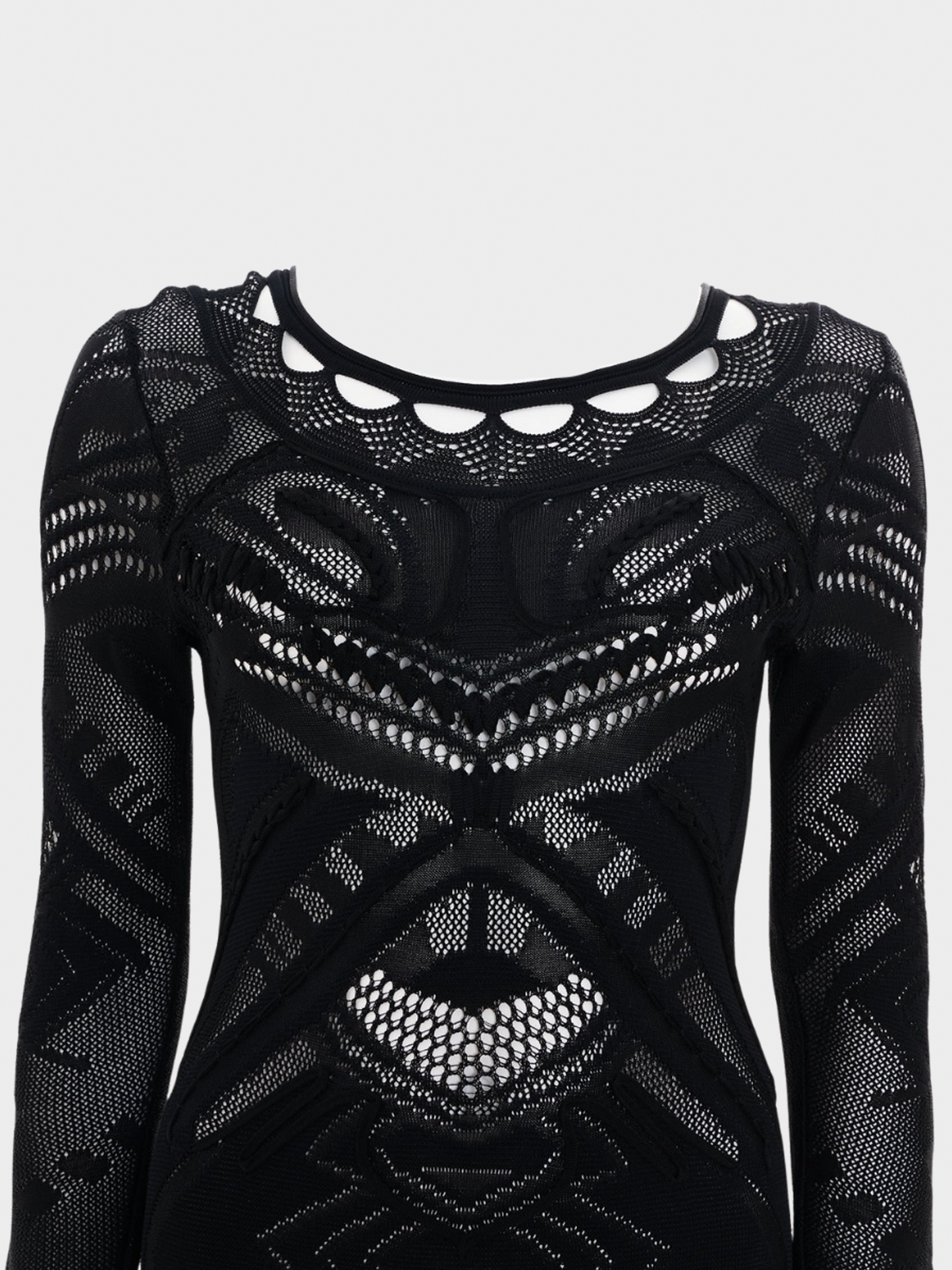 Roberto Cavalli SS 2014 Black Cutout Evening Dress