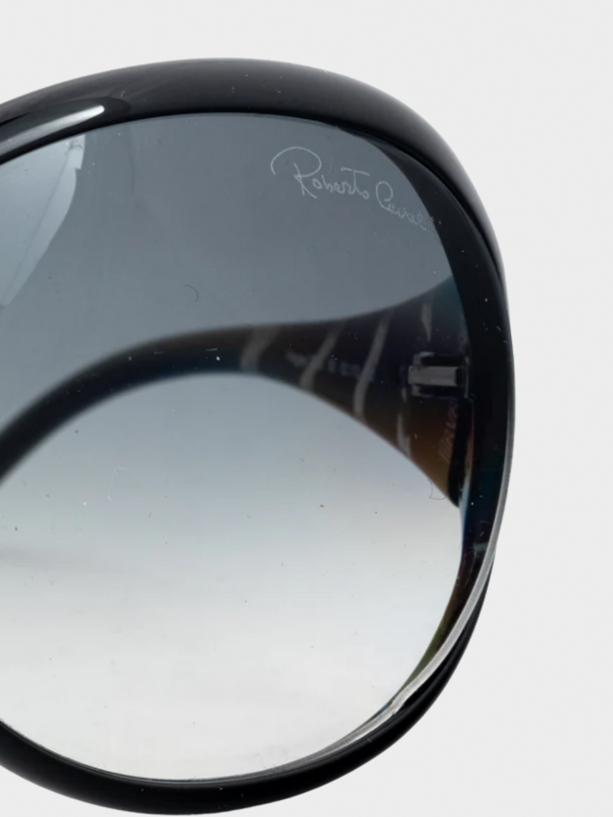 Roberto Cavalli 2000s Pegaso 338S Black Striped Butterfly Sunglasses