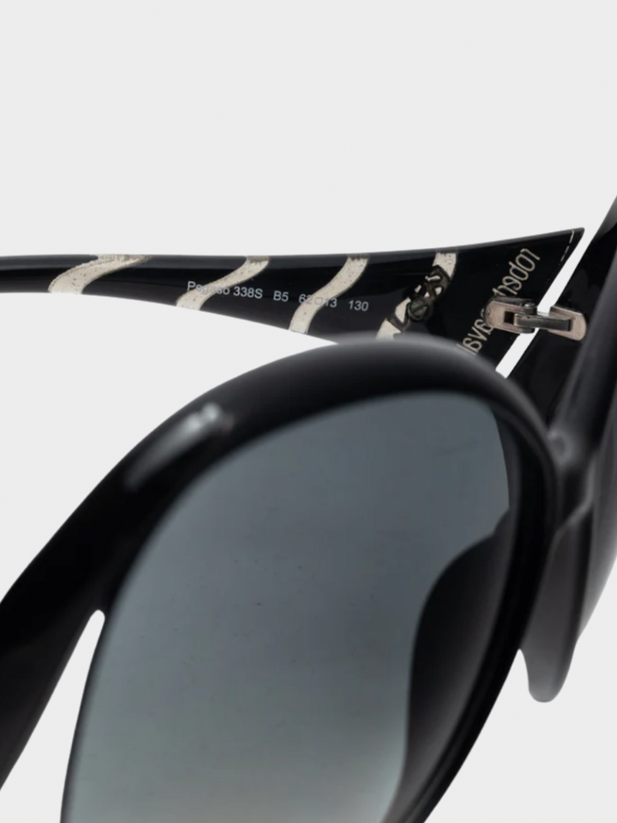 Roberto Cavalli 2000s Pegaso 338S Black Striped Butterfly Sunglasses