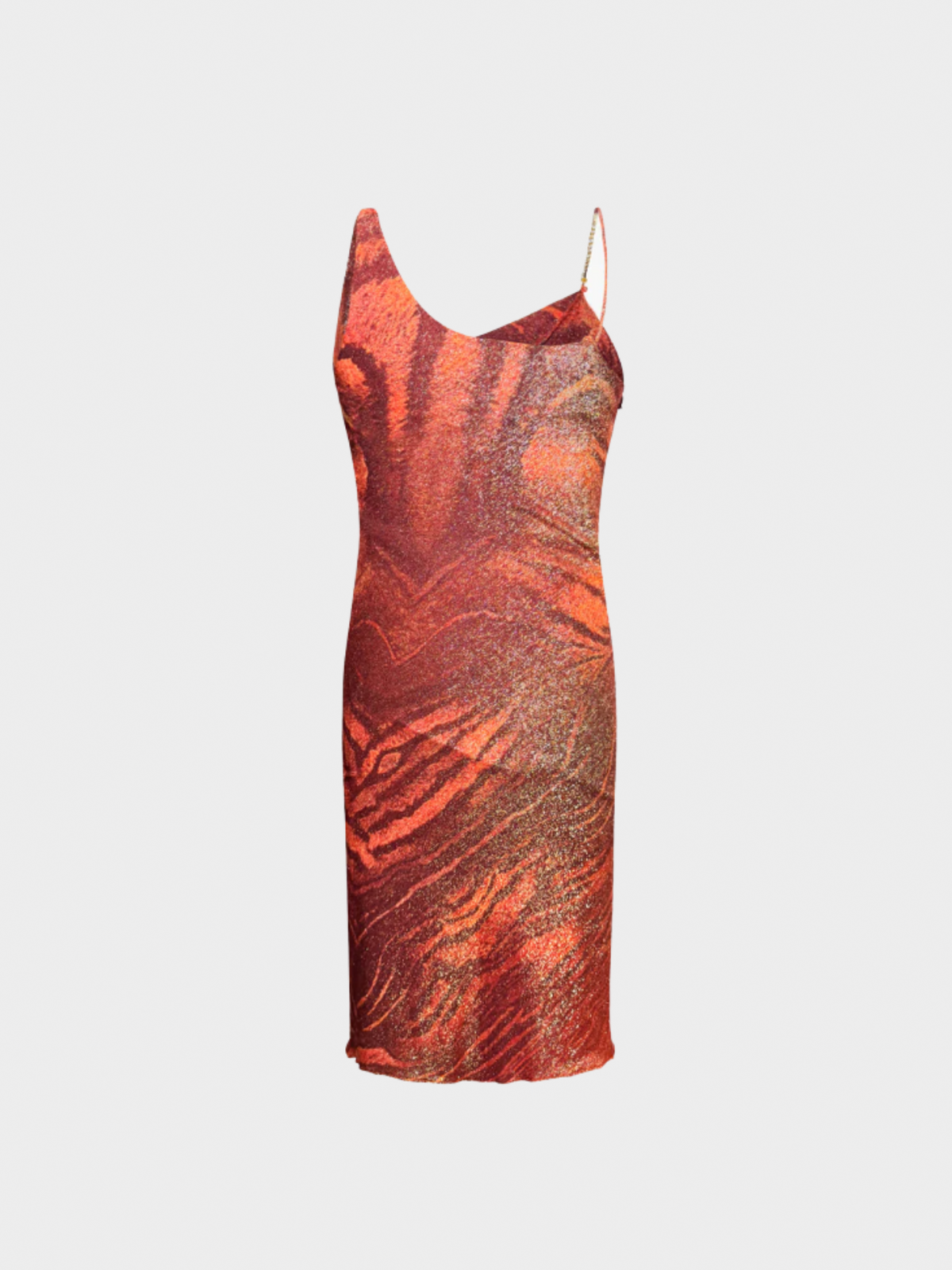 Roberto Cavalli Class SS 2000 Orange Tiger Lurex Dress