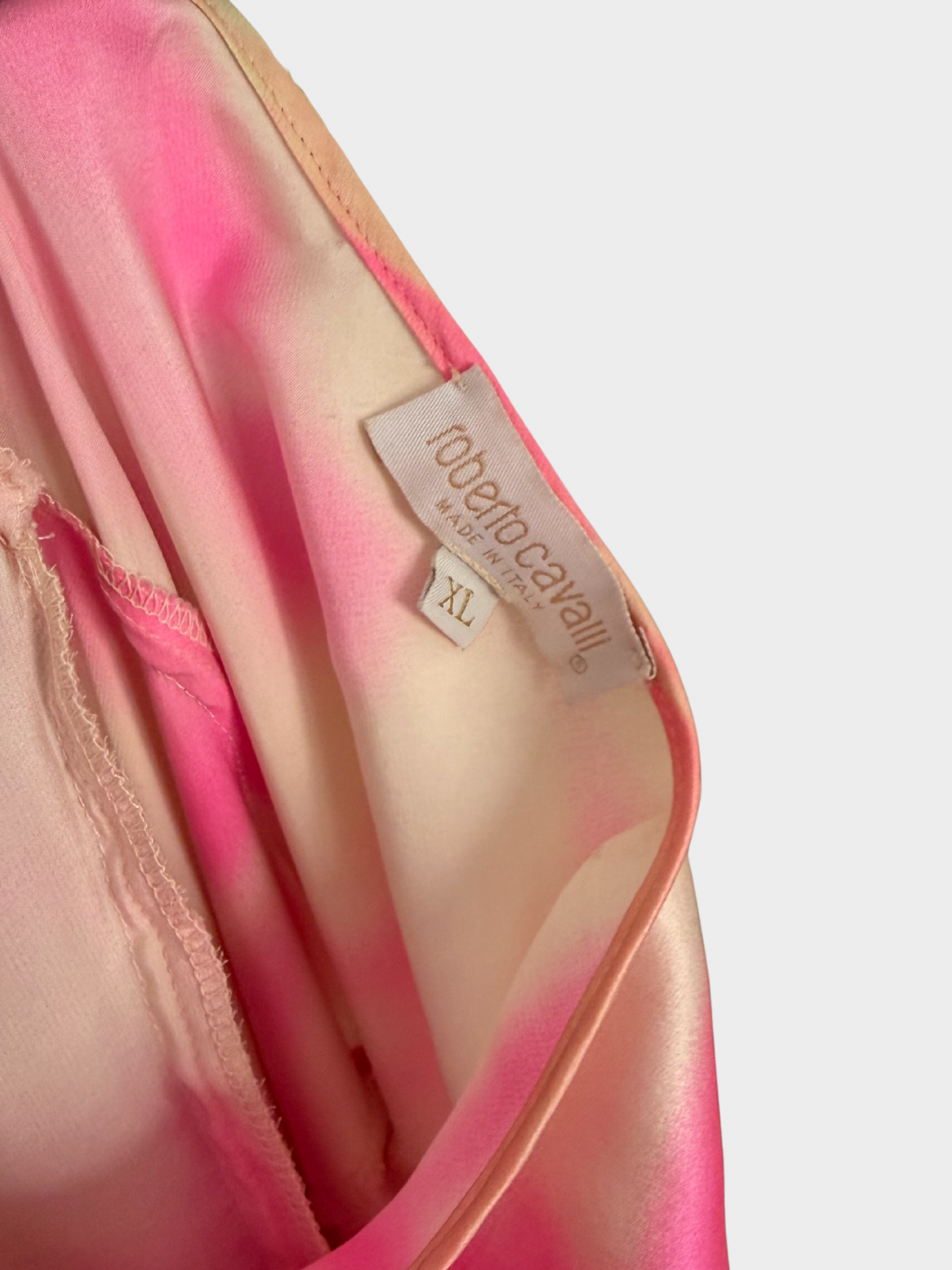 Roberto Cavalli 2000s Pink Silk Maxi Halter Dress