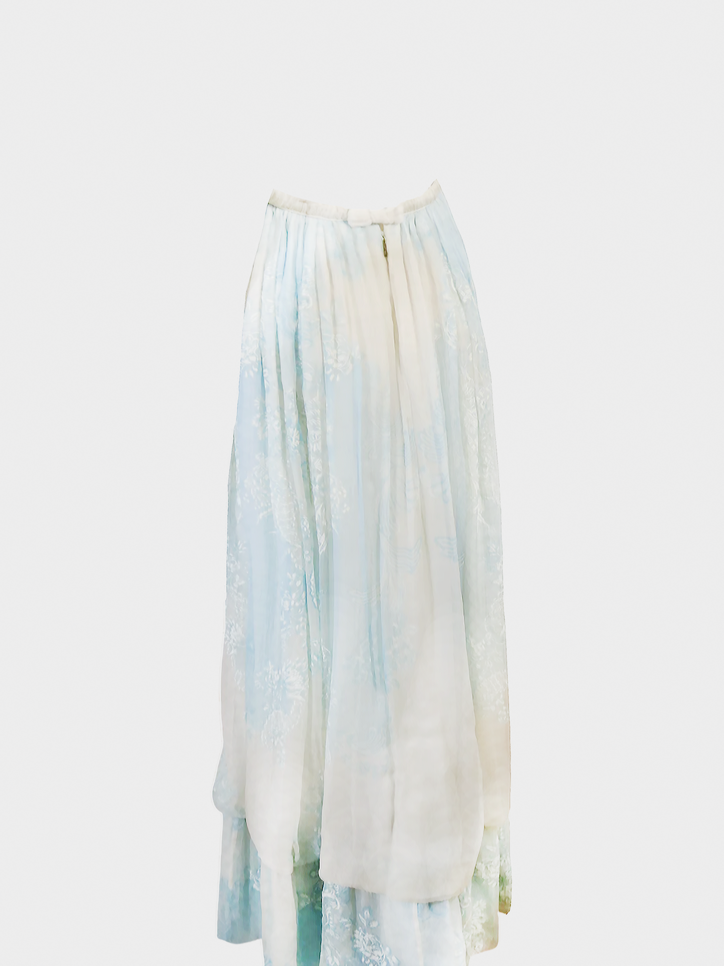 Roberto Cavalli SS 2007 Runway Blue and Cream Chiffon Dress