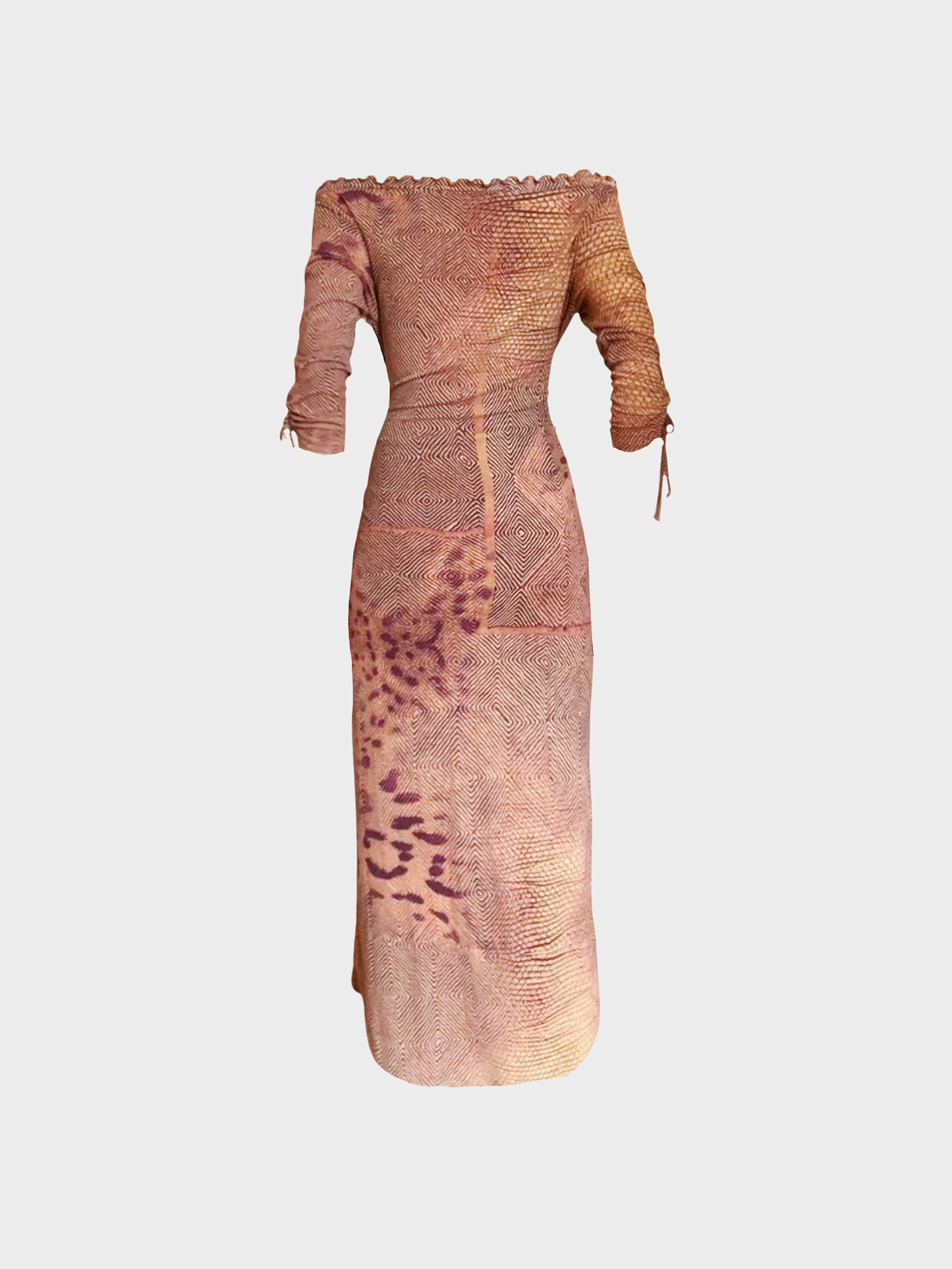 Roberto Cavalli 2000s Freedom Pink Graphic Animal Print Midi Dress