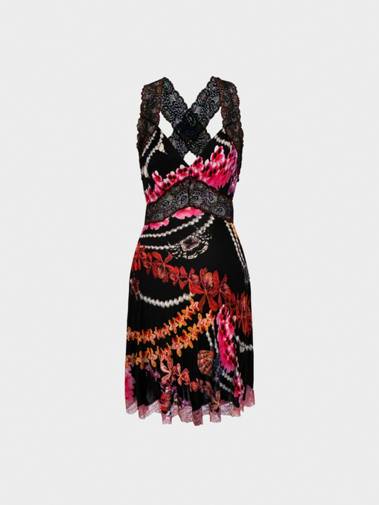 Roberto Cavalli 2000s Black lace dress