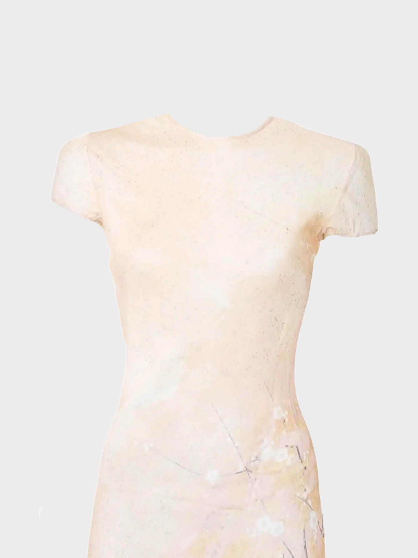 Roberto Cavalli SS 1998 Beige Maxi Silk Dress