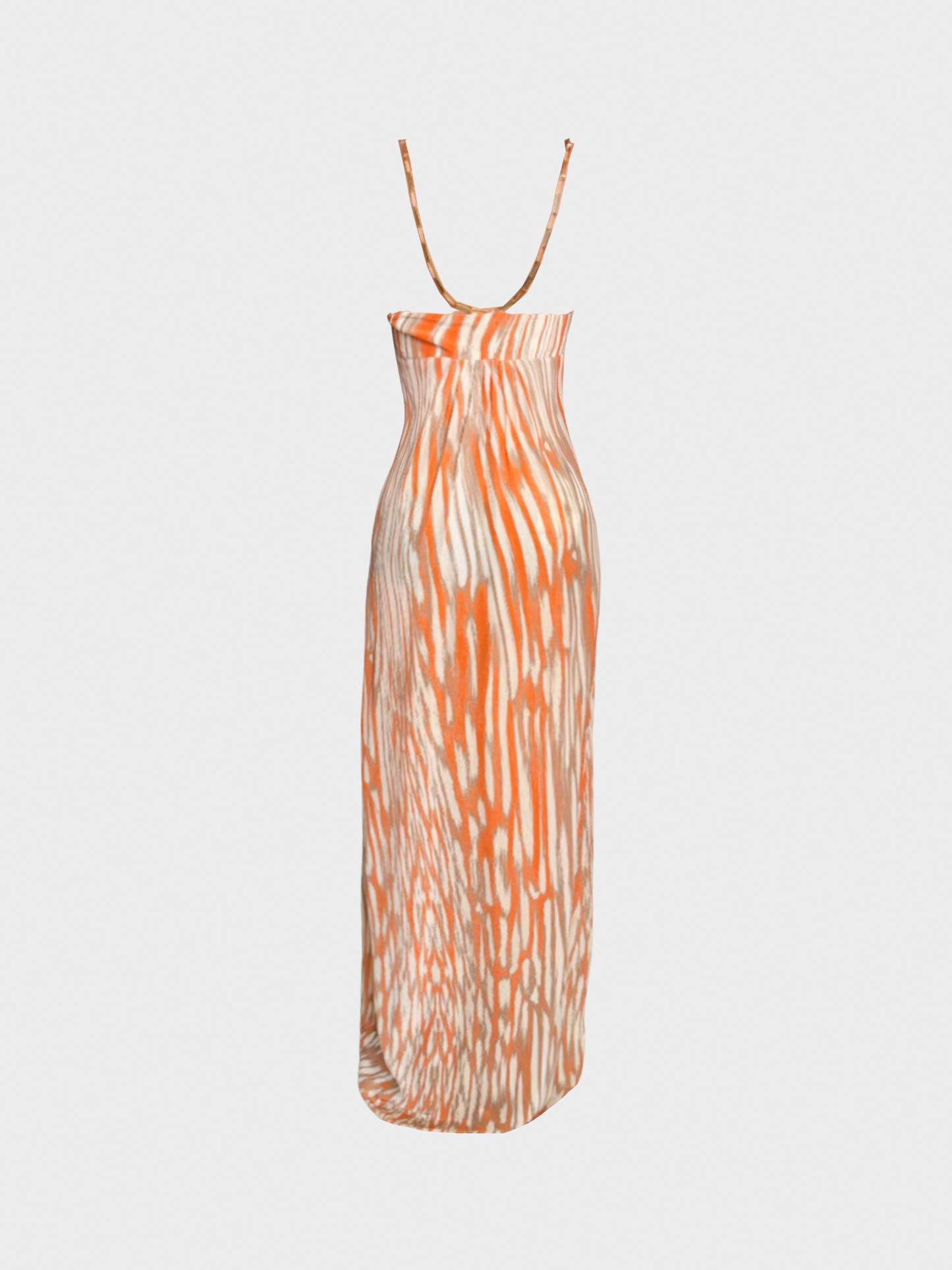 Roberto Cavalli 2000s Orange Printed Maxi Dress