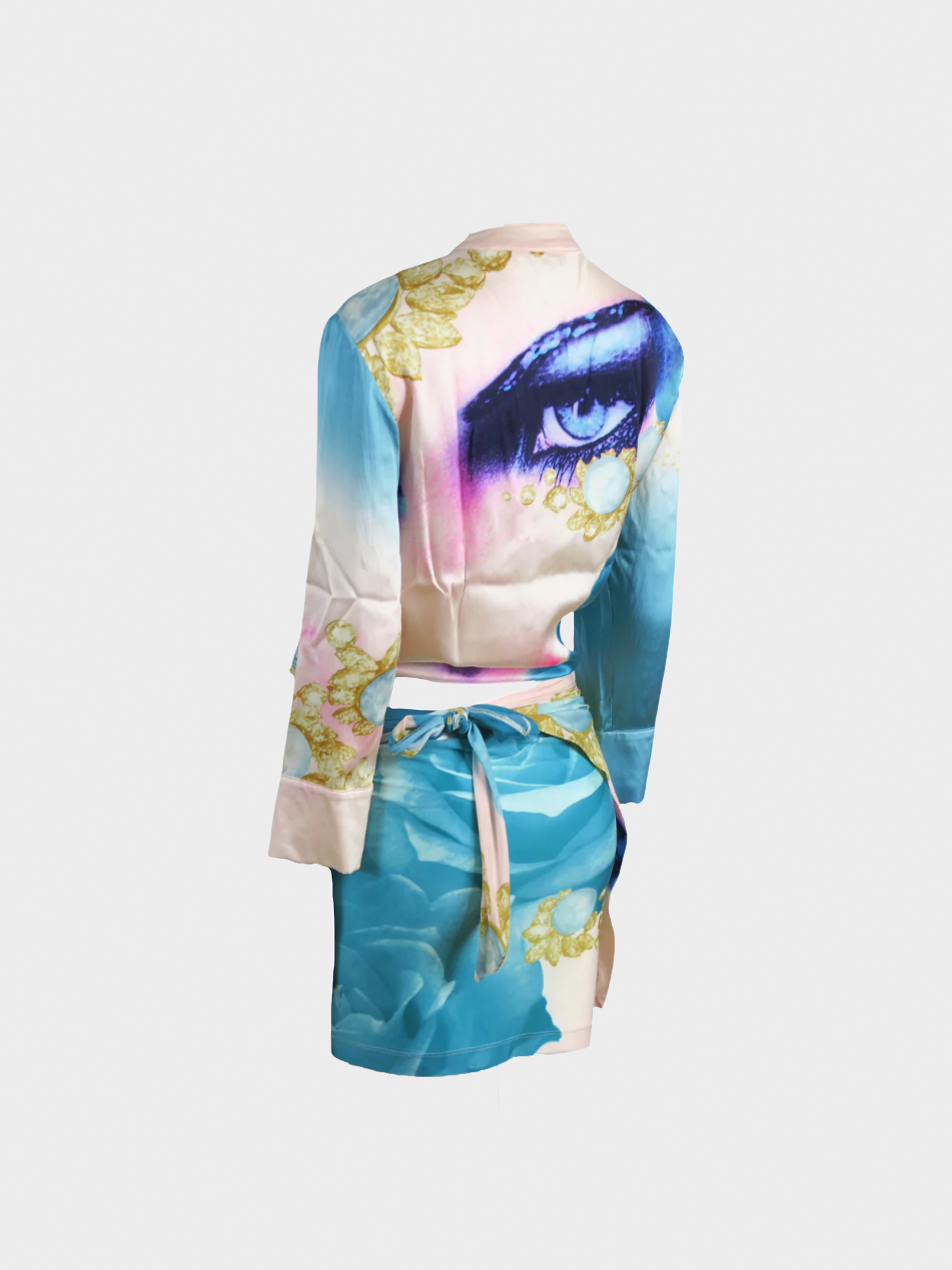 Roberto Cavalli SS 2001 Elizabeth Taylor Shirt and Pareo Skirt Set