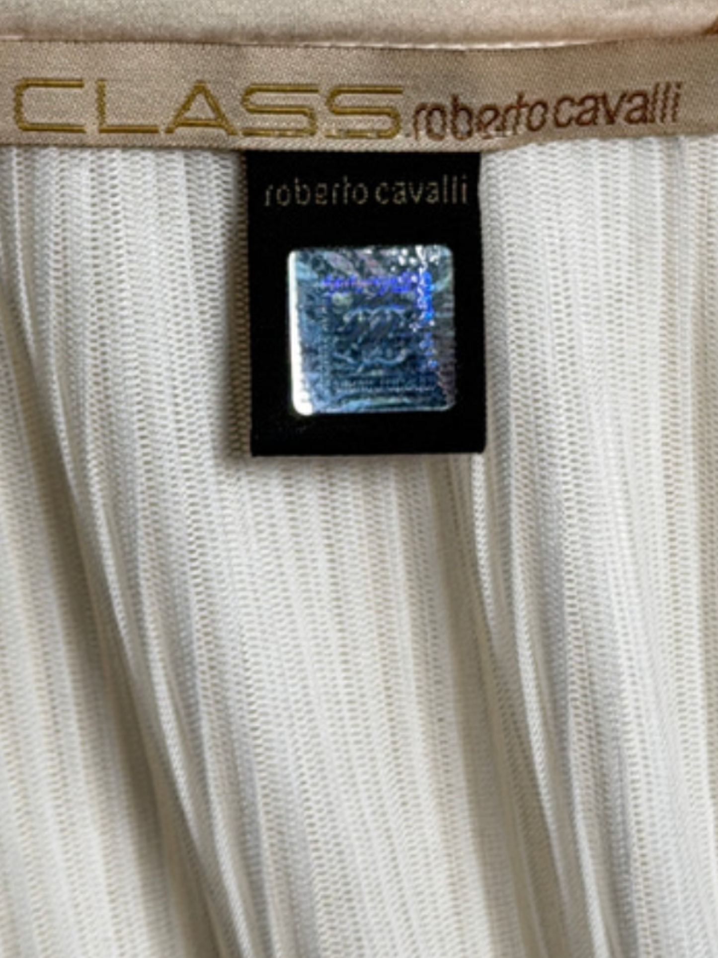 Roberto Cavalli Class 2000s White Ruffled Top