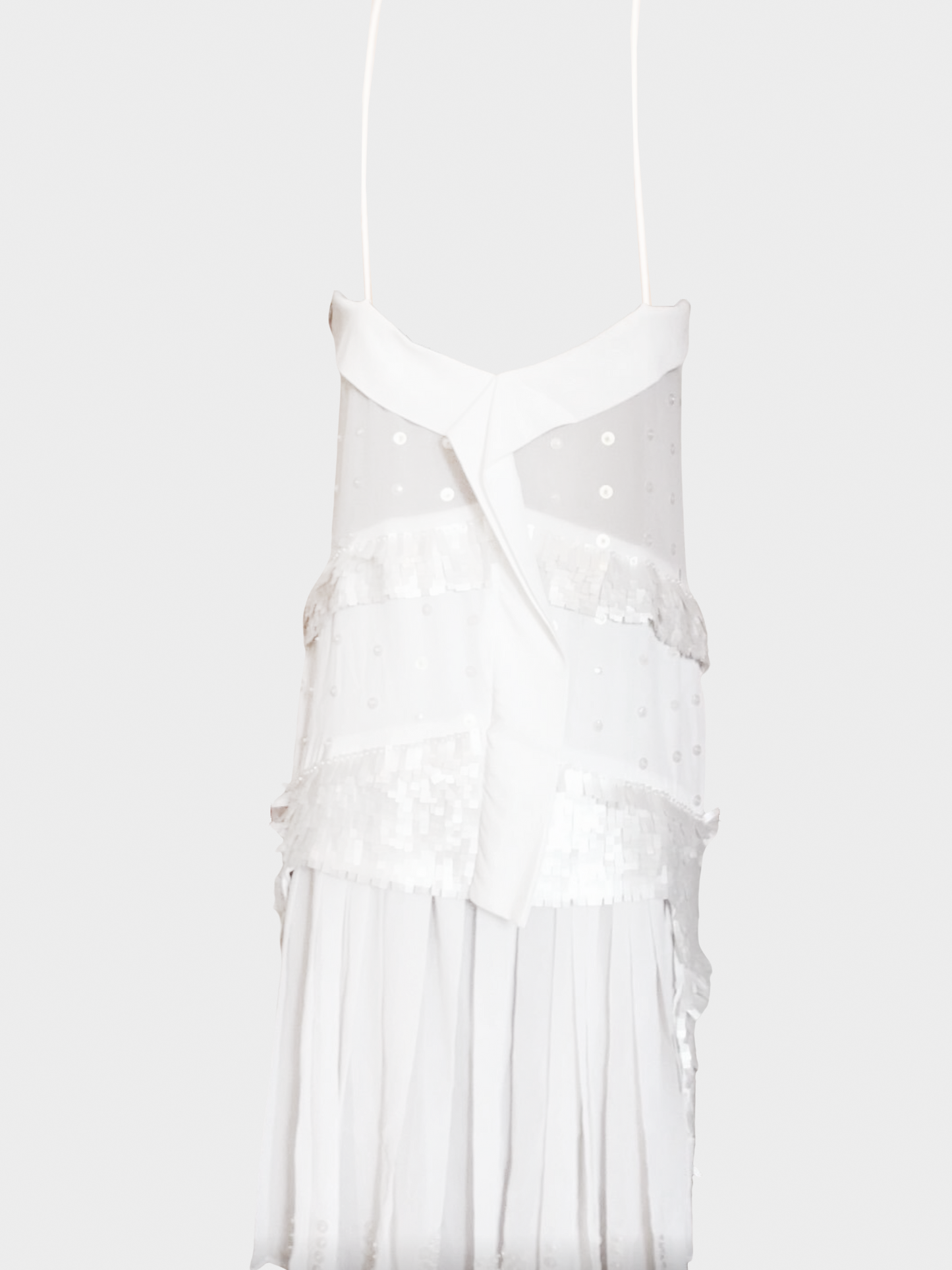 Roberto Cavalli 2000s Sheer White Embellished Cami Dress