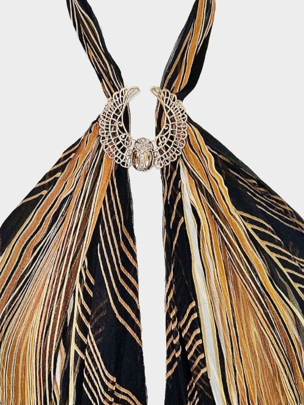 Roberto Cavalli SS 2007 Black and Gold Egyptian Silk Midi Dress