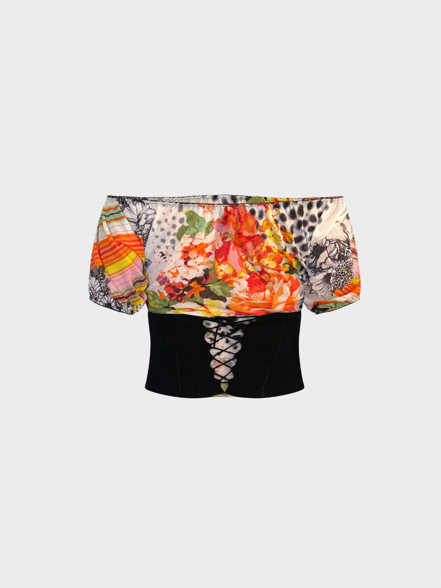 Roberto Cavalli 2000s Just Cavalli Multicoloured Corset Floral Top