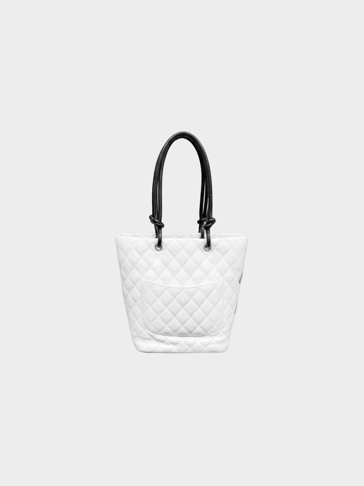 Chanel 2004-2005 White and Black CC Cambon Logo Tote