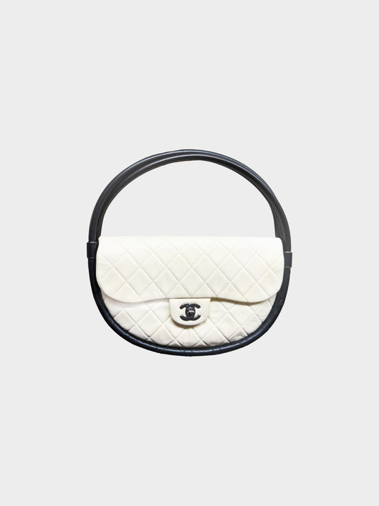 Chanel by Karl Lagerfeld SS 2013 Runway White and Black Hula Bag